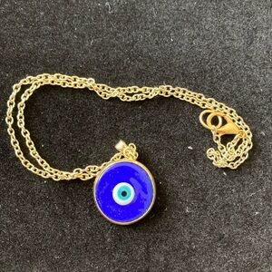 Gold Evil Eye Pendant Necklace